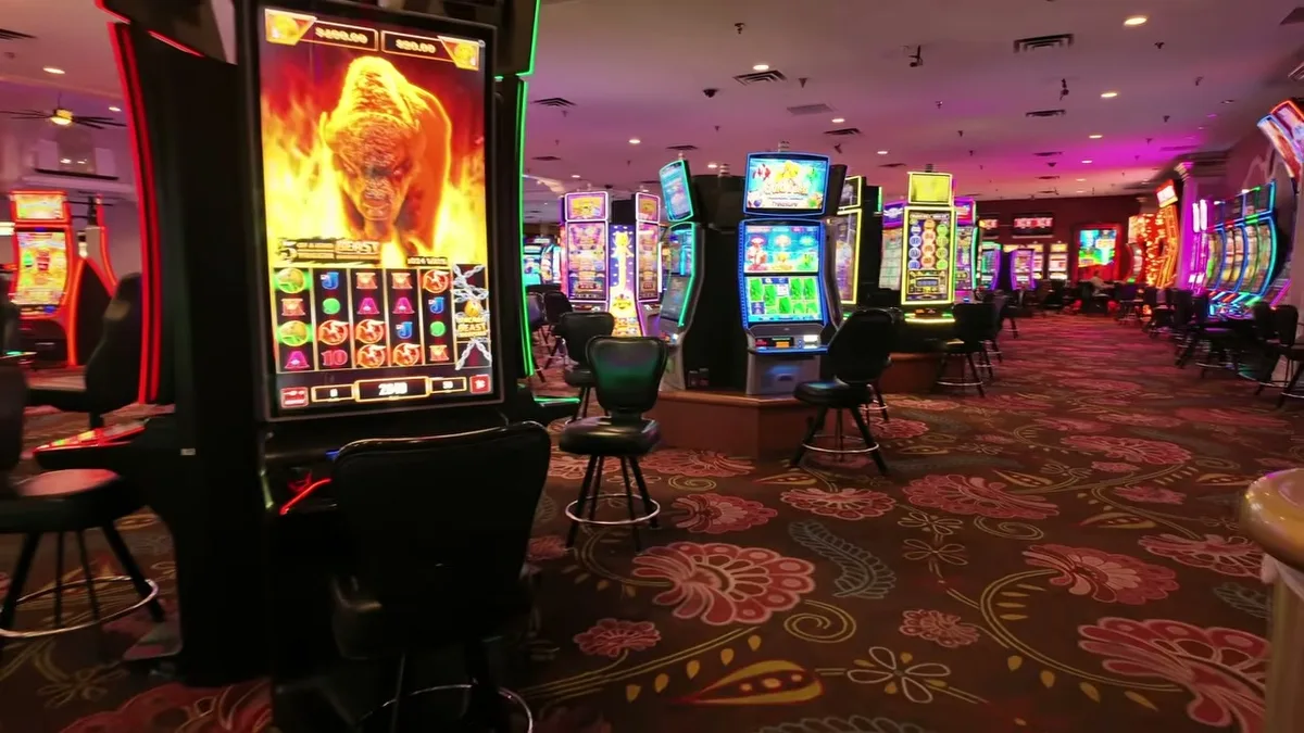 Casino floor with slot machines