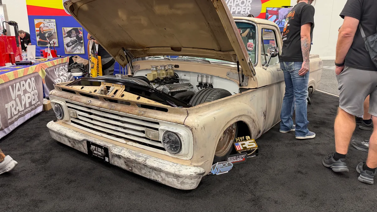 Custom Ford F100 pickup truck on display at SEMA 2025