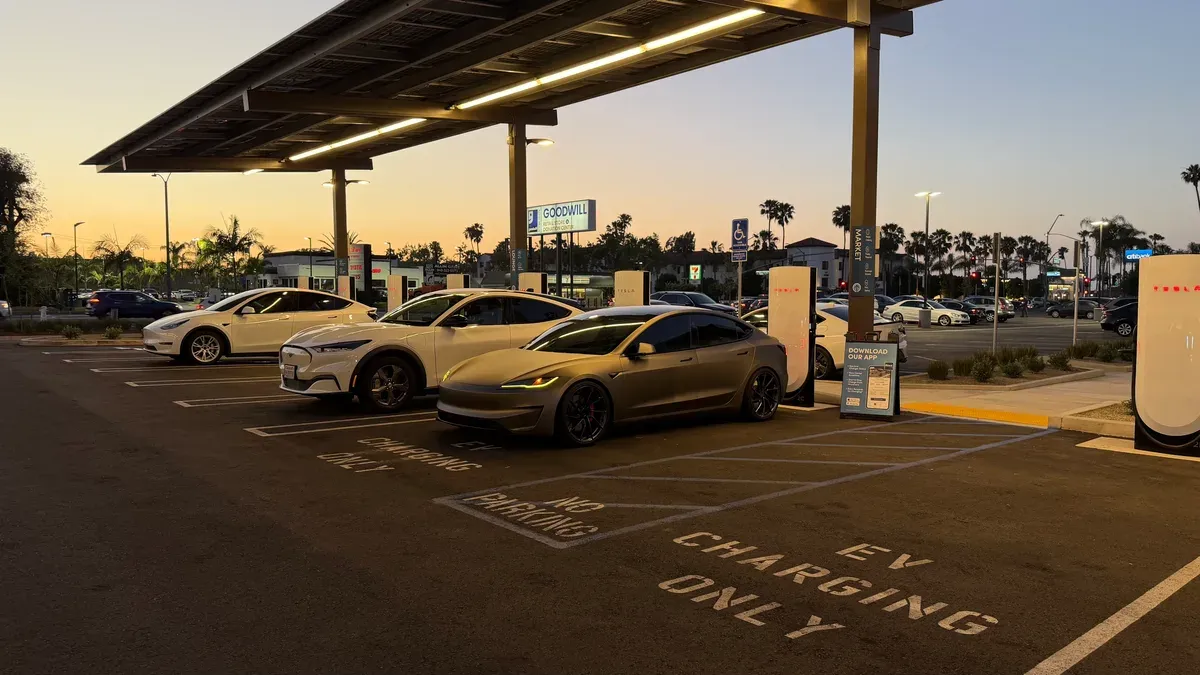 Tesla Model S Plaid and Lucid Air parked at Rove ReCharge Market Costa Mesa