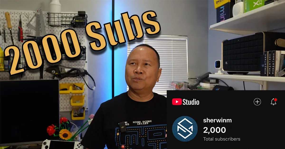 Guy looking up at 2000 subs text