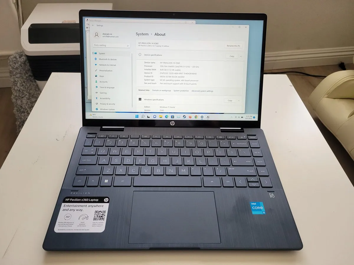 HP Pavillion x360 2022