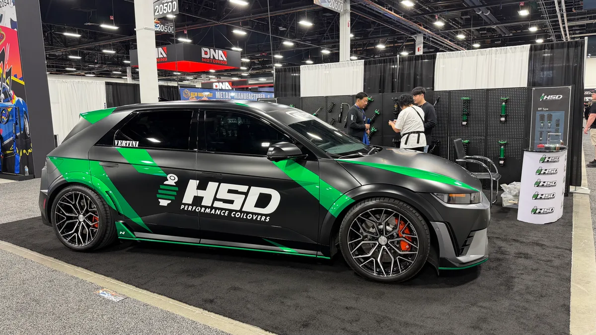 Hyundai Ioniq 5 with HSD performance coilovers on display at SEMA 2025