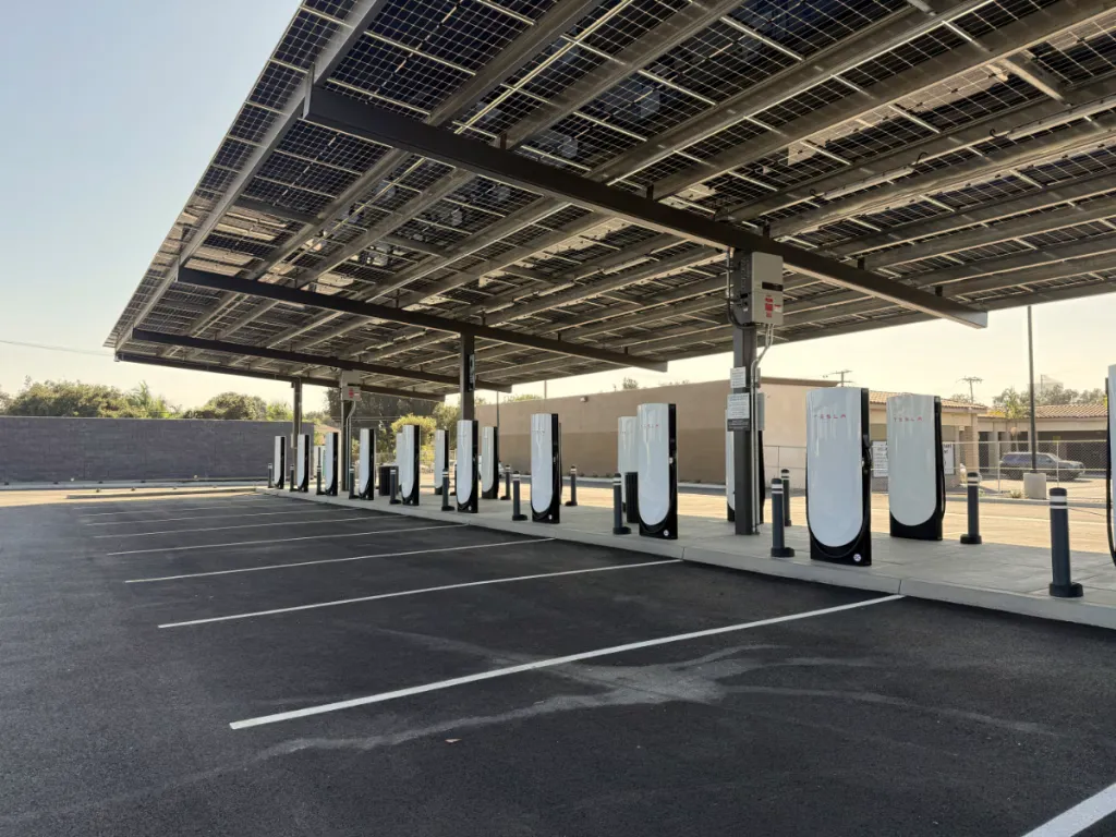 Tesla superchargers at Rove Charging