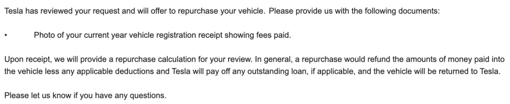 buyback email for model x plaid