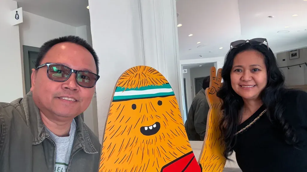 Me and Abby with Gear Guard Gary Laguna Beach Rivian