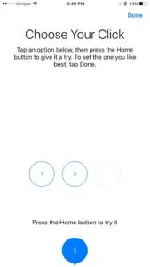 Home Button Taptic setting