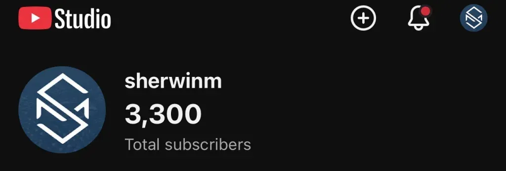 3300 subscribers for sherwinm youtube channel