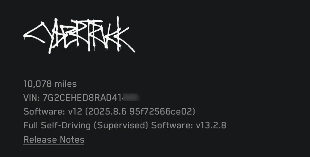 Cybertruck mileage and software details