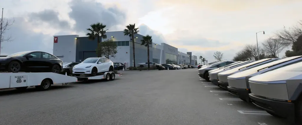 Upland Tesla with Cybertrucks