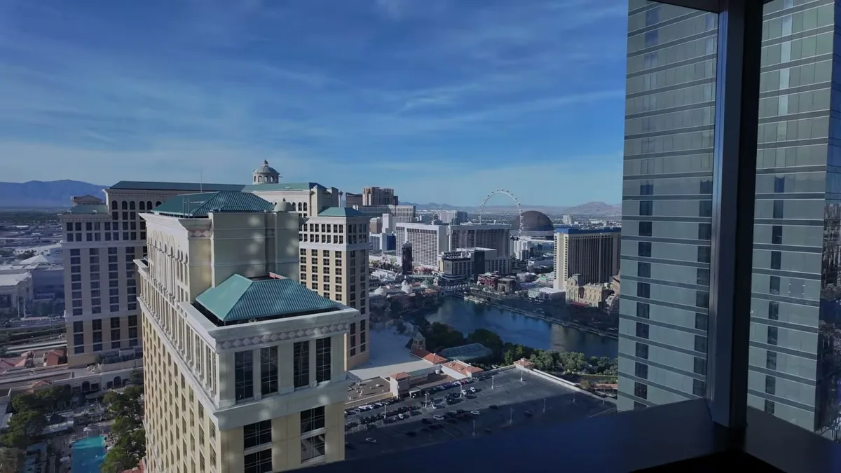 Daytime view of the Las Vegas Strip from a high-rise