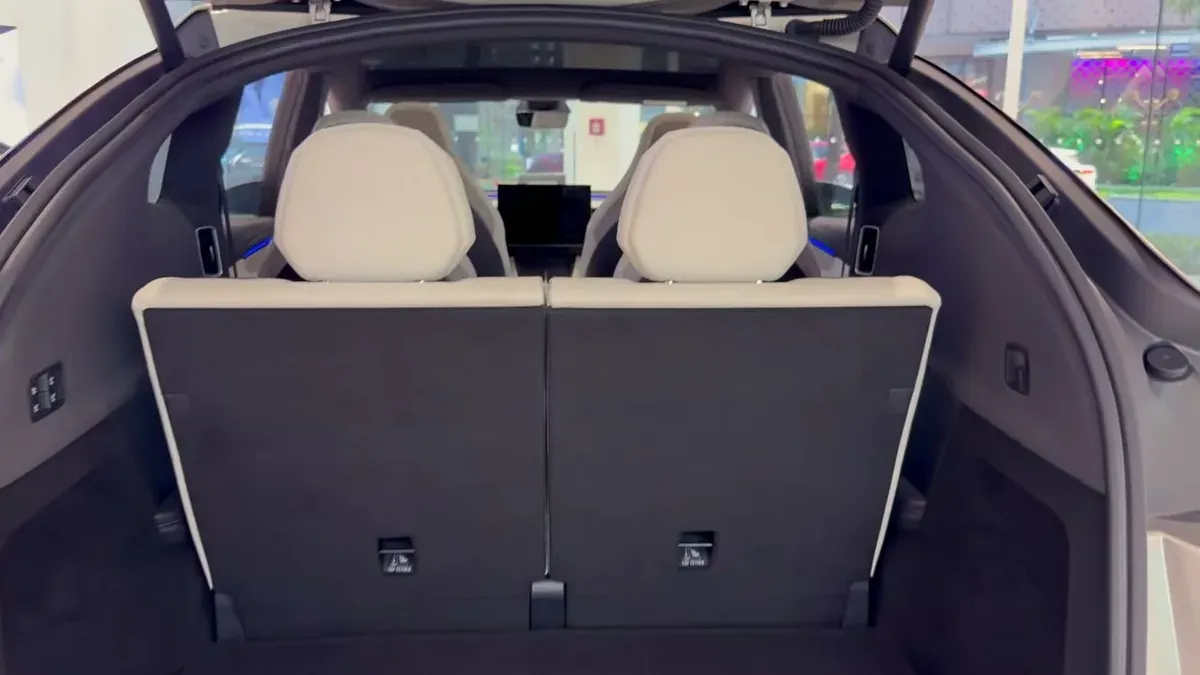 Cargo area with third-row seats folded showing available space